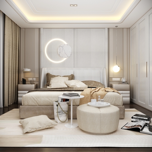 The,Bedroom,Interior,Is,Designed,In,A,Modern,Classic,Style